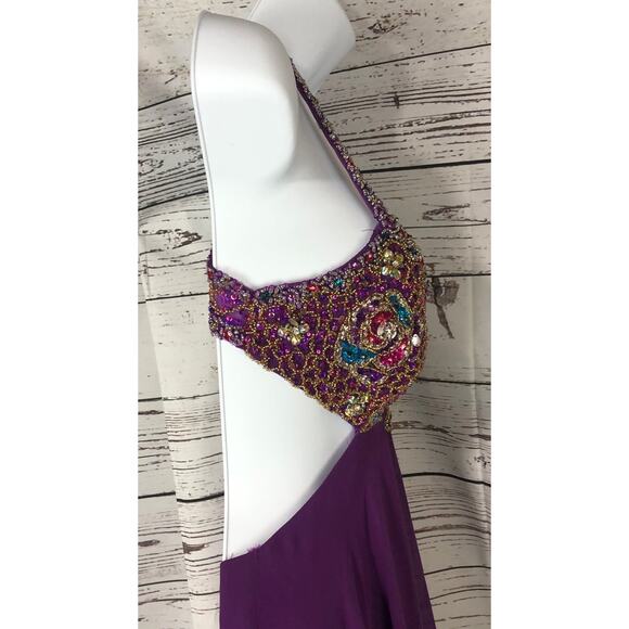 Dave & Johnny sexy side and back cutout with jewels & Sequence purple size 2 - Picture 6 of 12